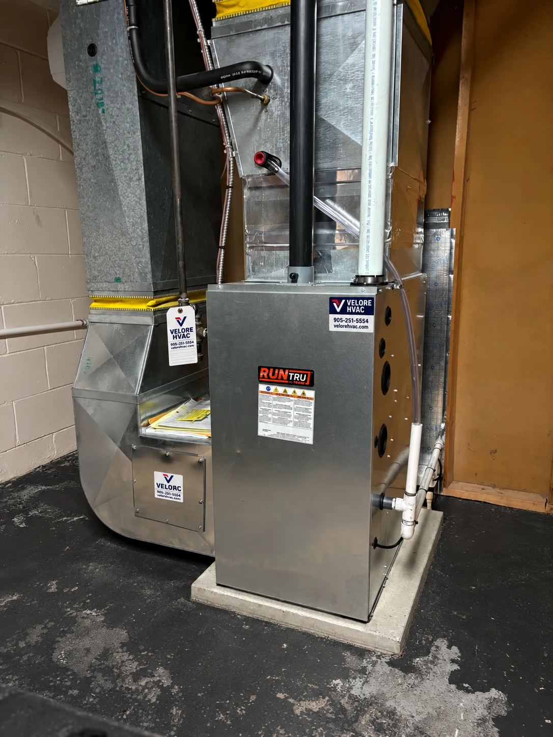 Furnace and connected ductwork